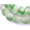 Jumbo Recycled Glass Beads - Beaded Wall Hangings - Extra Large African Sea Glass Beads 21-25mm - The Bead Chest (Green Swirl)