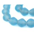 Jumbo Bicone Recycled Glass Beads - Beaded Wall Hangings - Extra Large African Sea Glass Beads 25mm - The Bead Chest (Baby Blue)