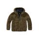 Allwetterjacke BRANDIT "Brandit Damen Kids Teddyfleecejacket Hood" Gr. 122/128, grün (olive) Mädchen Jacken Übergangsjacken