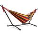 Anyoo Portable Hammock with Sturdy Steel Stand & Tree Straps, Easy to Assemble and Move Hammock Frame for Garden, Patio, Porch, Camping (B-S-R-H)