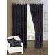 BQC Fully Lined Ring Top Eyelet Crushed Velvet Santiago Curtains Pair Decorative Drapes for Living Room Bedroom Kitchen ([W 90'' x L 90'' (228 x 228 Cm)], Black)