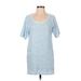 Rag & Bone Casual Dress - Mini Scoop Neck Short sleeves: Blue Color Block Dresses - Women's Size Small