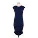 CATHERINE Catherine Malandrino Casual Dress - Midi Crew Neck Sleeveless: Blue Print Dresses - Women's Size Medium