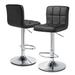 Latitude Run® PU Leather Bar Stools Adjustable Height w/ Medium Back Upholstered//Faux leather in Gray/Black | 16.5 W x 15 D in | Wayfair