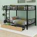 Isabelle & Max™ Aaja Full 2 Drawer Metal Bunk Bed Wood in Black/Brown | 64 H x 56.4 W x 78.2 D in | Wayfair A3F6C4F7561E4DE18F345B7FCC80C017