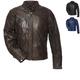 Black Notus Leather Motorcycle Jacket - Blue - UK 42" | EU 52 | US 42" | L, Blue