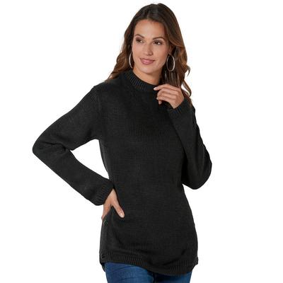 Masseys Side Button Sweater (Size XL) Black, Acrylic,Synthetic
