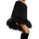 Robe Asymétrique Slim pour Femme Ourlet en Plumes Solides Patchwork One Initiated Mini Robe