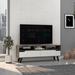 Tv Stand for TV´s up 51", Two Drawers, Four Legs, Three Open Shelves -Dark Brown / White