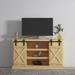 Farmhouse Sliding Barn Door TV Stand TV to 65 Inch Flat Screen TV Media Console Table Storage Cabinet Wood Entertainment Center