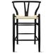 Solid Wood Countertop Height Barstool with Open Y Back Farmhouse Woven Organic Natural Chair For Kitchen Designer - N/A