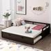 Extendable Daybed with Trundle, Wooden Platform Sofa Bed Frame, Twin to King Size Extend Bed Furniture for Bedroom Living Room