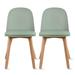 Set of 2 Dining Side Chair with Back Armless Plastic Seat Wooden Legs Kitchen Desk Task Computer