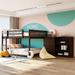 Full over Full Bunk Bed with 4 Drawers and A Three-Layer Storage Cabinet, Support with Wooden Boards