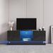 Modern Stylish Functional TV Stand with Color Changing LED Lights, Universal Entertainment Center TV Console for Up to 70" TV