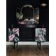 Dressing table, vanity table,tropical,black, triple mirror,statement, vintage, mid century, art deco,pink,green,table,bedroom furniture