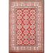 Geometric Kazak Foyer Rug Handmade Oriental Red Wool Carpet - 2'0" x 3'0"