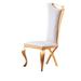 White and Gold-Classic Leatherette Wingback Chairs Dining Chairs Set of 2