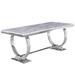 Modern Dining Room Table with Stainless Steel Metal U-Base