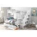 Twin Over Full Bunk Bed with Storage Drawer, Wood Bunk Beds with Stairway, Storage Shelf and Full-Length Guard Rail