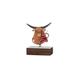 Shoeless Joe Highland Cow playing bagpipes Christmas decoration. Wood and metal. Hand made. gift. Shelf mantle decoration.