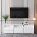63" Modern Style Multi-Storage Space Slide Rail TV Stand, TV Cabinet with 2 Drawers & a Large Storage Cabinet for Living Room