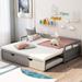 Twin Extendable Daybed with Trundle, Can Pull Out to King Sofa Bed