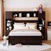 Superior Quality Bed Frame Multi-Functional Platform Bed with All-in-One Cabinet & 10 Shelf Cubes, 4 Drawers, Full Size