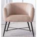 Modern Style Accent Chair, Contemporary Faux Sheep Skin Fur Upholstered Armchair for Living Room Bedroom Office, Beige