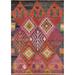 Geometric Plush Moroccan Area Rug Hand-Knotted Multi-Color Wool Carpet - 7'11" x 10'7"