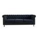 84.65" Chesterfield Velvet Upholstered 3-Seater Sofa with Buttoned Tufted Backrest and Golden Metal Legs
