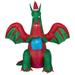 6' Inflatable LED Lighted Dragon with Gift Outdoor Christmas Decoration - Green