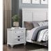 White Finish Two Drawers Nightstand 1pc Traditional Framing Wooden Bedroom Furniture