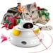 Cat Toys 4-in-1 Laser Cat Toys Smart Interactive Electronic Kitten Toy cat Toys for Indoor Cats cat Laser Toy Flying Feathers Track Balls Indoor Exercise Cat Kicker