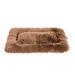 MSJUHEG Seat Cushion Throw Pillows Washable Dog Crate Mattress Calming Fluffy Anxiety Dog Beds Deluxe Plush Dog Mat With Slip Bottom Small Dog Bed Chair Cushions Brown