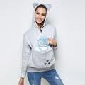 Simplmasygenix Graphic Hoodies for Women Letter Graphic Print Hoodie Casual Long Sleeve Drawstring Clearance Pet Dog Holder Carrier Coat Pouch Large Pocket Hoodie Tops