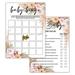 ISOVF 30 Boho Floral Baby Shower Games with 1 Answer Card (5 x7 ) - 2 Games Double-Sided - Oh Baby True or False & Baby Bingo Game - Boho Theme Gender Neutral Party Favors and Supplies (H17)