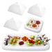 Hemoton Inflatable Serving Bar and Mesh Food Tent Set Buffet Salad Fruit Plate Tray Food Drink Holder for BBQ Picnic Pool Outdoor (1 Salad Bar 1 Square Salad Bar and 3 Square Food Umbrellas)
