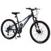Kids Mountain Bikes 24 inch for Girls and Boys Shimano 7-Speed Mountain Bicycle with Disc Brakes 85% Assembled Blue