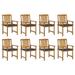 Irfora Patio Chairs with Cushions 8 pcs Solid Acacia Wood