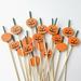 100Pcs Cupcake Decor New Halloween Decor Wooden Home Decoration Disposable Pumpkin Fruit Dessert Forks Bamboo Skewers Halloween Themed Fruit Forks Fruit Buffet Stick A