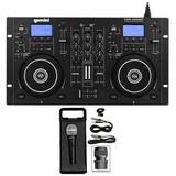 Gemini CDM-4000BT Dual DJ CD/USB Media Player w/Bluetooth/Mixer+Mic+Cable+Case