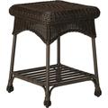 Outdoor Espresso Wicker Patio Furniture End Table