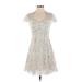 MARCHESA notte Cocktail Dress - Mini: Ivory Print Dresses - Women's Size 4