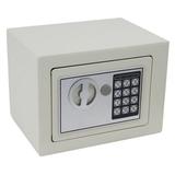 17E Digital Security Cabinet Safe Box Solid Steel Construction Money Box For Home Office Safety Use with Keypad and Override Key without Battery (White)