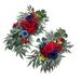 Wedding Arch Flowers Artificial Flower Swag Green Leaves Floral Swags for Arches for Reception Arbor Backdrop Welcome Sign Floral Decoration Red Blue