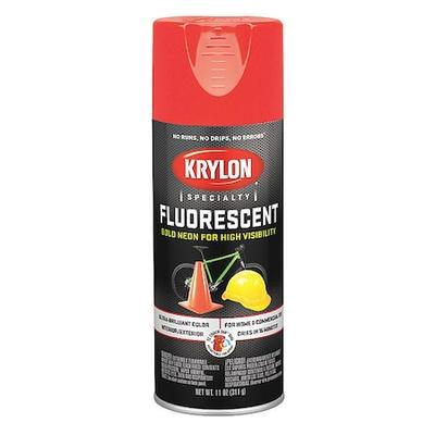 KRYLON K03102777 Spray Paint, Flourescent Yellow Orange, Gloss, Solvent, 11 oz