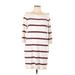 Banana Republic Casual Dress - Shift: White Stripes Dresses - Women's Size 12