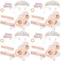 ERINGOGO 4 Sets Birthday Shoulder Strap Set Birthday Sash Supplies Rose Gold Birthday Decorations Womens Belts Girl 16th Birthday Balloon Topper Picks Fabric Child Birthday Present Vintage