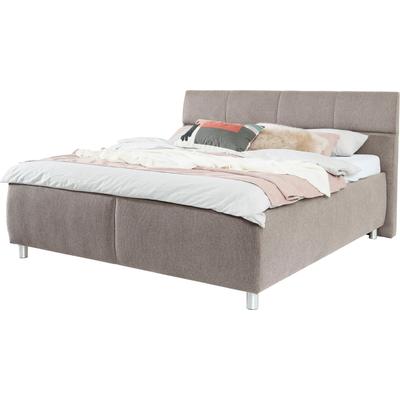 Stauraumbett ALINA "Maike", braun (hellbraun gcp 42), B:199cm H:112cm L:218cm, Chenille GCP (100% Polyester), Betten, inklusive motorisch verstellbaren Lattenrost, wahlweise mit Matratze Image